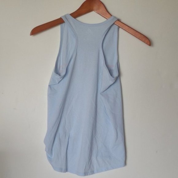 Adidas Tie Side Tank Top Racer Back Blue Light - Picture 3 of 5